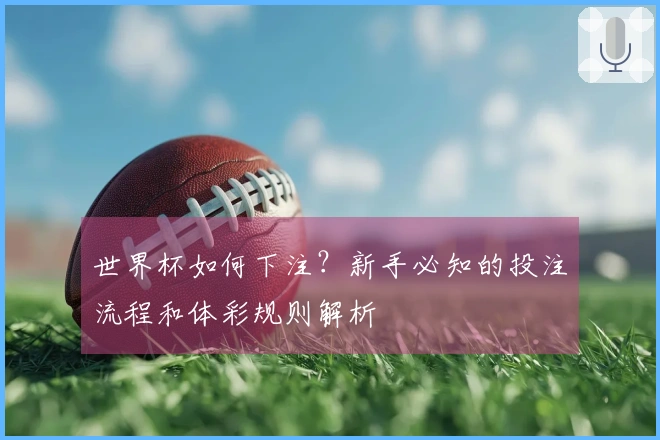 世界杯如何下注？新手必知的投注流程和体彩规则解析